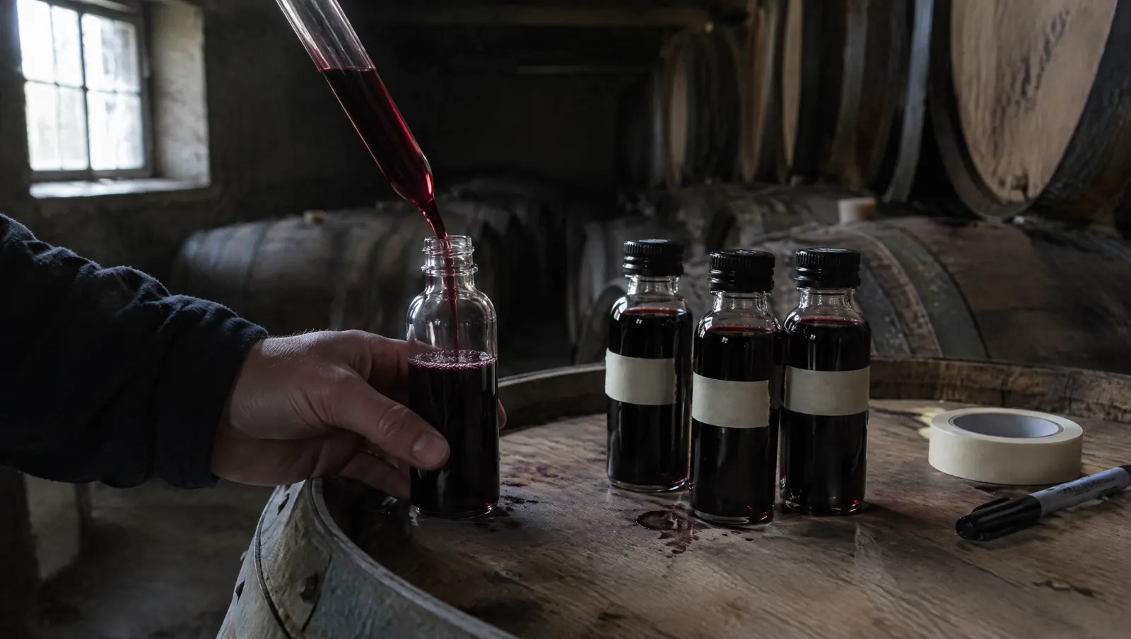 Barrel samples pulled for a blend decision